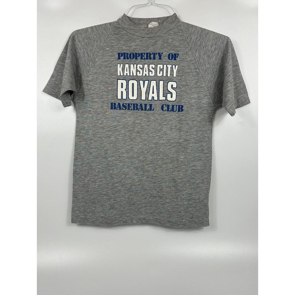 Kansas City Royals T Shirt Large 14-16 Single Stitch White Lettering